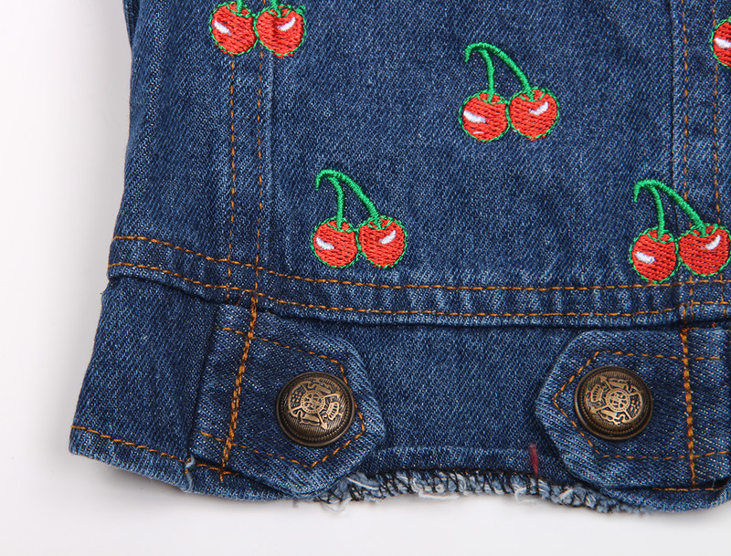 Kutyák és macskák Jean kabát mellény Cherries Design kisállat kiskutya farmerkabát tavaszi/őszi ruházat ruházat