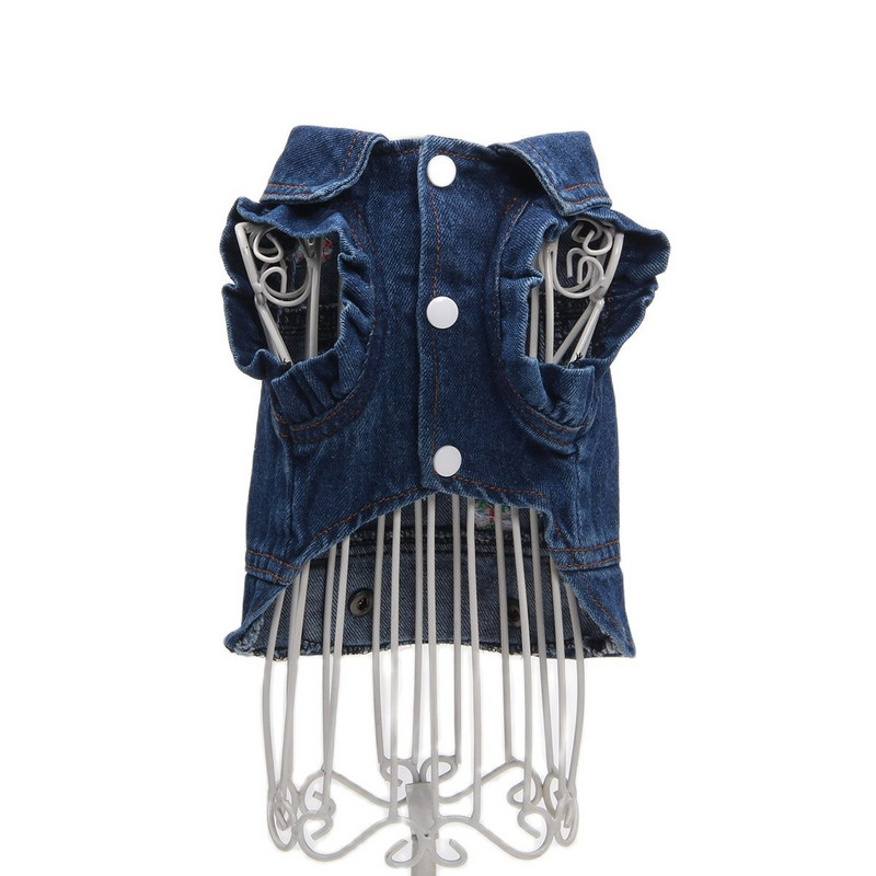 Kutyák és macskák Jean kabát mellény Cherries Design kisállat kiskutya farmerkabát tavaszi/őszi ruházat ruházat