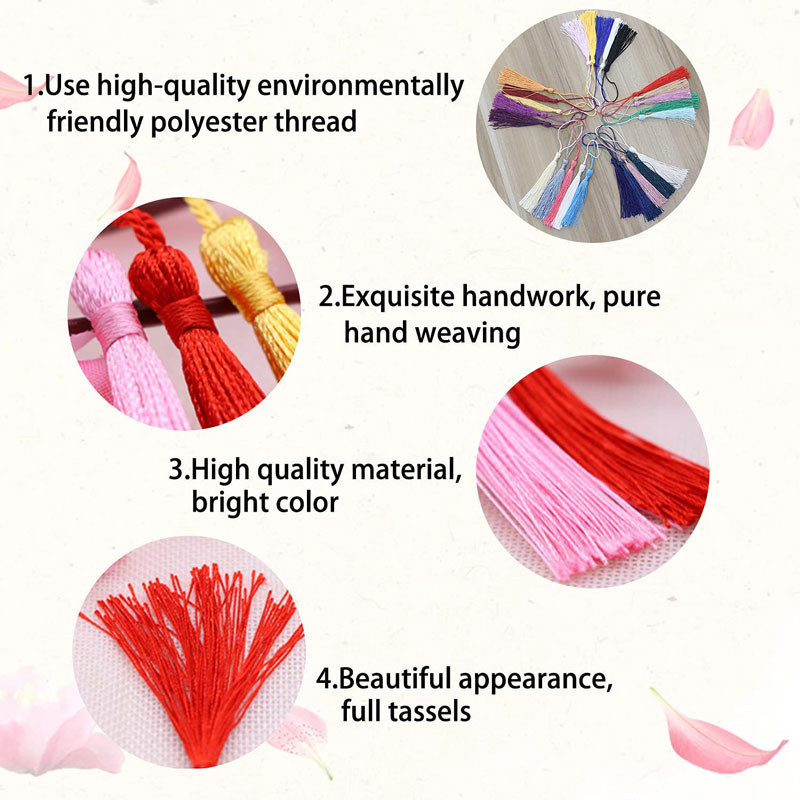 30τμχ 13cm Φούντες Σελιδοδείκτης Μεταξένιες Χειροποίητες Μαλακές Φούντες Χειροτεχνίας Μίνι Φούντες με θηλιές για Έργα DIY Κατασκευής κοσμημάτων