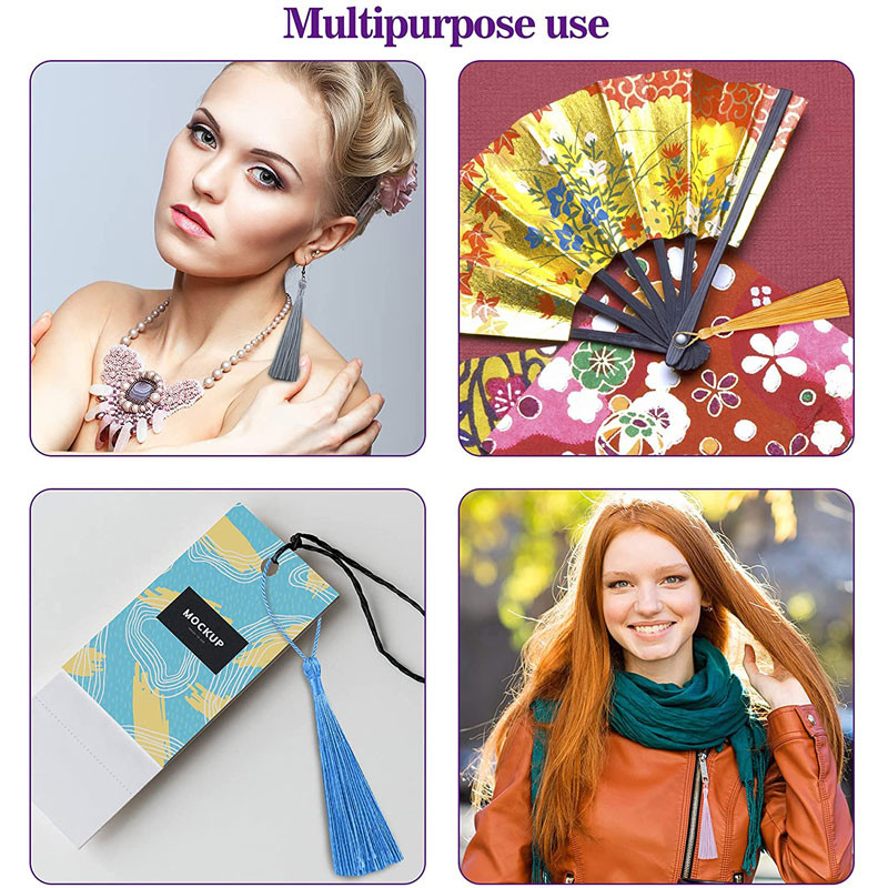 30τμχ 13cm Φούντες Σελιδοδείκτης Μεταξένιες Χειροποίητες Μαλακές Φούντες Χειροτεχνίας Μίνι Φούντες με θηλιές για Έργα DIY Κατασκευής κοσμημάτων