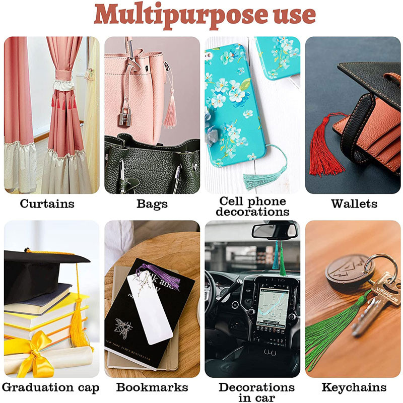 30τμχ 13cm Φούντες Σελιδοδείκτης Μεταξένιες Χειροποίητες Μαλακές Φούντες Χειροτεχνίας Μίνι Φούντες με θηλιές για Έργα DIY Κατασκευής κοσμημάτων