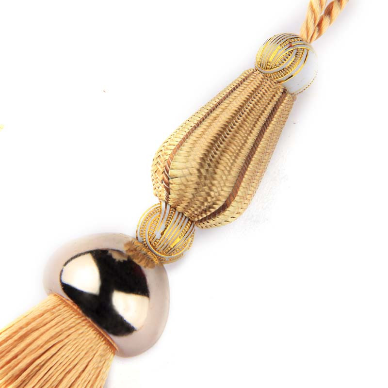 1 ks zlaté strapce remeslá lem závesné lano hodvábne strapce záves dekorácia bytové doplnky šperky DIY dekoratívny strapec na kľúče