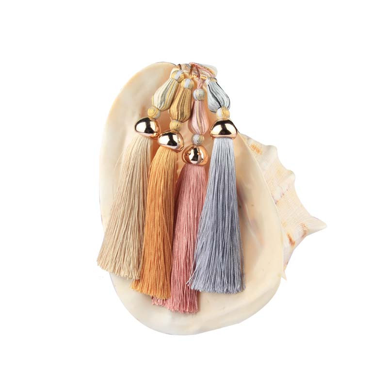 1 ks zlaté strapce remeslá lem závesné lano hodvábne strapce záves dekorácia bytové doplnky šperky DIY dekoratívny strapec na kľúče