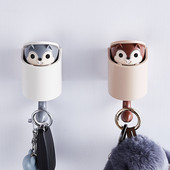 Atslēgu turētājs Sienas Jauki vāveres āķi lec uz augšu un uz leju Autohēzija aiz durvīm Mājas dekoratīvais āķis pakarināmai glabāšanas plauktam