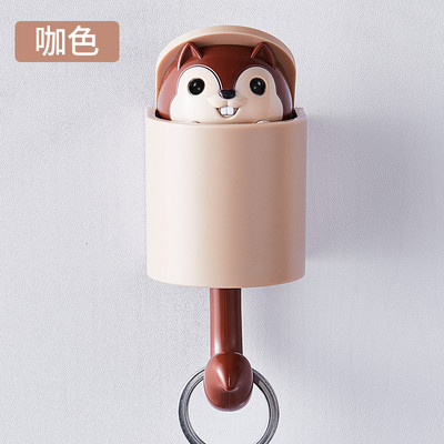 Atslēgu turētājs Sienas Jauki vāveres āķi lec uz augšu un uz leju Autohēzija aiz durvīm Mājas dekoratīvais āķis pakarināmai glabāšanas plauktam