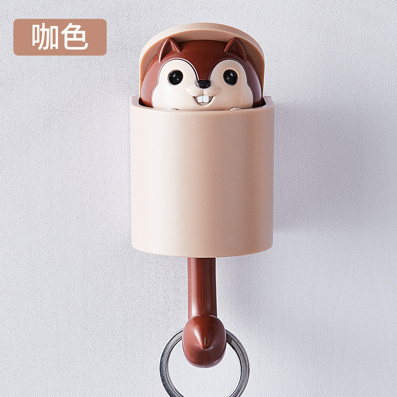 Atslēgu turētājs Sienas Jauki vāveres āķi lec uz augšu un uz leju Autohēzija aiz durvīm Mājas dekoratīvais āķis pakarināmai glabāšanas plauktam