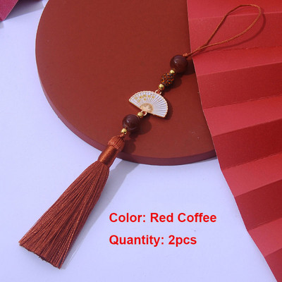 2 τμχ Λευκές φούντες βεντάλια Σελιδοδείκτης φούντες Μεταξένιες χειροποίητες μαλακές φούντες χειροτεχνίας με θηλιές για κατασκευές κοσμημάτων χειροτεχνίας