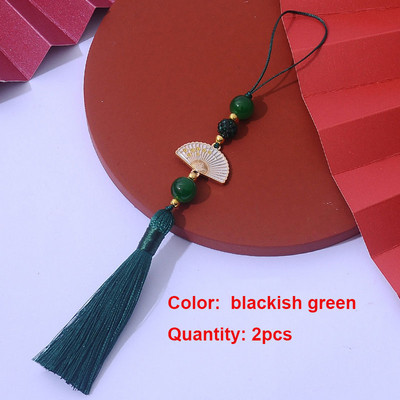 2 τμχ Λευκές φούντες βεντάλια Σελιδοδείκτης φούντες Μεταξένιες χειροποίητες μαλακές φούντες χειροτεχνίας με θηλιές για κατασκευές κοσμημάτων χειροτεχνίας