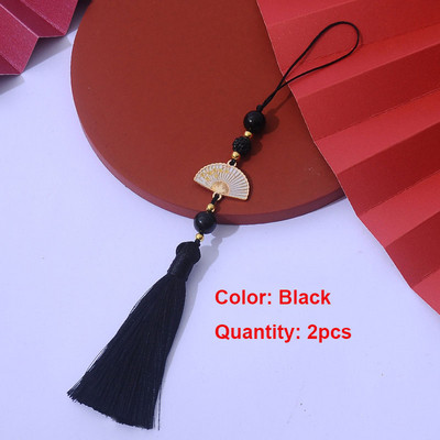 2 τμχ Λευκές φούντες βεντάλια Σελιδοδείκτης φούντες Μεταξένιες χειροποίητες μαλακές φούντες χειροτεχνίας με θηλιές για κατασκευές κοσμημάτων χειροτεχνίας