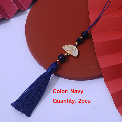 2 τμχ Λευκές φούντες βεντάλια Σελιδοδείκτης φούντες Μεταξένιες χειροποίητες μαλακές φούντες χειροτεχνίας με θηλιές για κατασκευές κοσμημάτων χειροτεχνίας