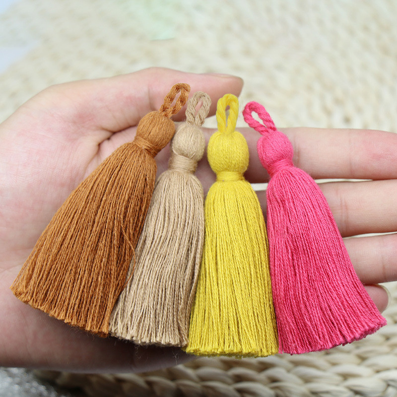 10τμχ Cotton Craft Tassels 8cm Long Fringe for DIY Earring Jewelry Making Key Curtains Fringe Trim Crafts Accessories