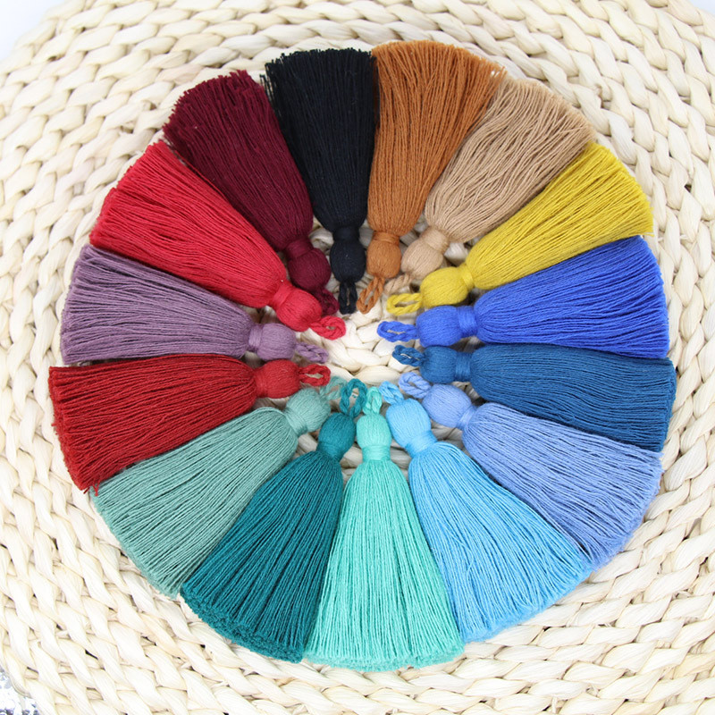 10τμχ Cotton Craft Tassels 8cm Long Fringe for DIY Earring Jewelry Making Key Curtains Fringe Trim Crafts Accessories