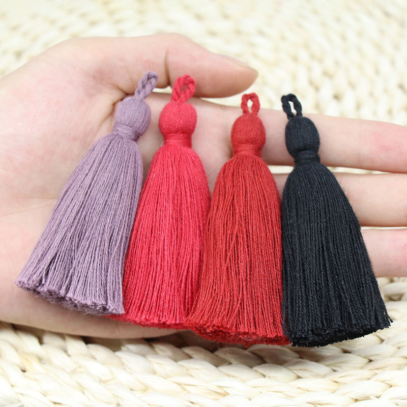 10τμχ Cotton Craft Tassels 8cm Long Fringe for DIY Earring Jewelry Making Key Curtains Fringe Trim Crafts Accessories