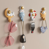 4 buc. Decor modern pentru interior, figurine de astronaut din rășină, cârlige de perete, cârlig pentru frigider, suport pentru chei, umeraș de perete, decorare camerei