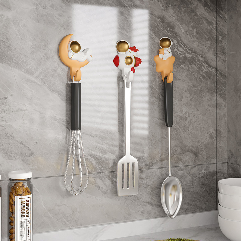 4 buc. Decor modern pentru interior, figurine de astronaut din rășină, cârlige de perete, cârlig pentru frigider, suport pentru chei, umeraș de perete, decorare camerei