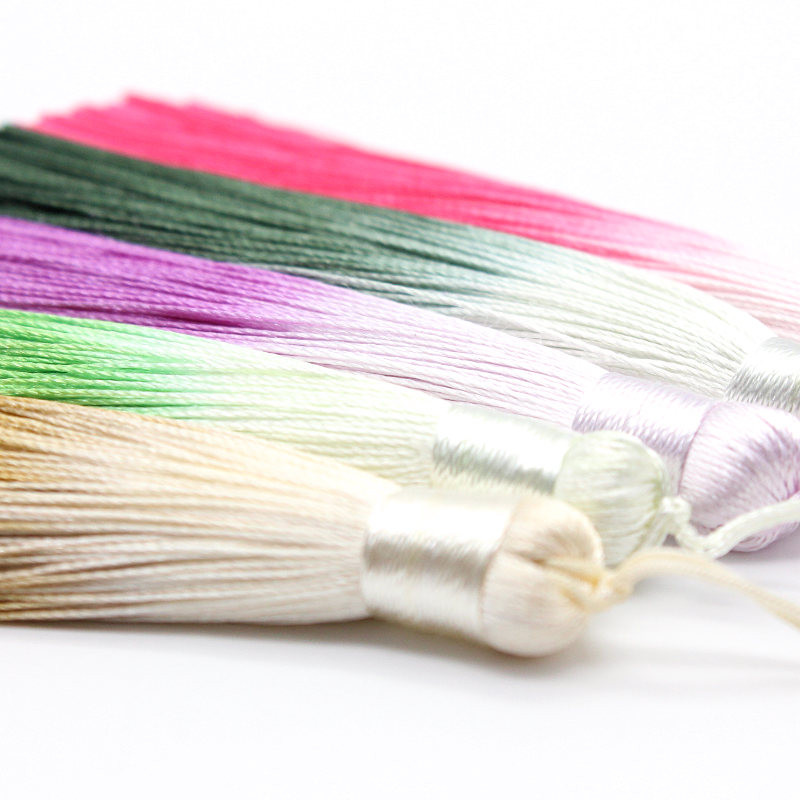 2 buc 9,5 cm ciucuri din poliester de culoare cu inel de agățat mătase breton cusut ciucuri ciucuri decorative cheie pentru pandantive decor acasă