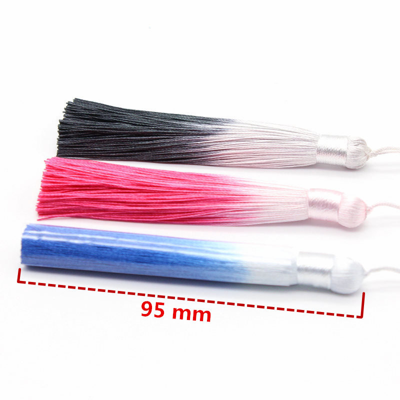 2 buc 9,5 cm ciucuri din poliester de culoare cu inel de agățat mătase breton cusut ciucuri ciucuri decorative cheie pentru pandantive decor acasă