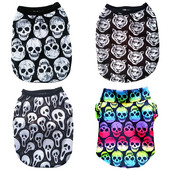 Oblečenie pre domáce zvieratá, vesta pre psov, bavlnený kabát pre psov, leto a jeseň, kreslená lebka, vesta pre psov, šteniatko, malé a stredné psy, oblečenie pre domáce zvieratá, veľkosť 2XS-5XL