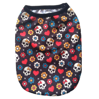 Oblečenie pre domáce zvieratá, vesta pre psov, bavlnený kabát pre psov, leto a jeseň, kreslená lebka, vesta pre psov, šteniatko, malé a stredné psy, oblečenie pre domáce zvieratá, veľkosť 2XS-5XL