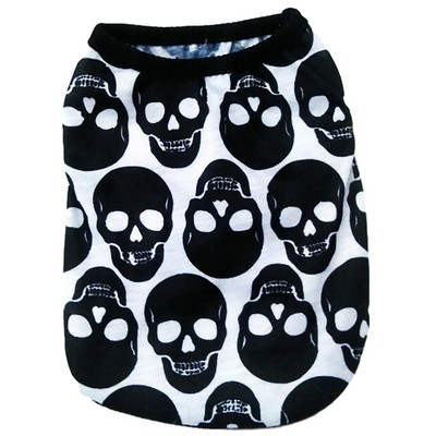 Oblečenie pre domáce zvieratá, vesta pre psov, bavlnený kabát pre psov, leto a jeseň, kreslená lebka, vesta pre psov, šteniatko, malé a stredné psy, oblečenie pre domáce zvieratá, veľkosť 2XS-5XL