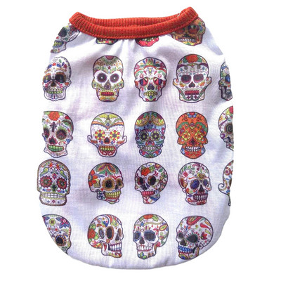 Oblečenie pre domáce zvieratá, vesta pre psov, bavlnený kabát pre psov, leto a jeseň, kreslená lebka, vesta pre psov, šteniatko, malé a stredné psy, oblečenie pre domáce zvieratá, veľkosť 2XS-5XL