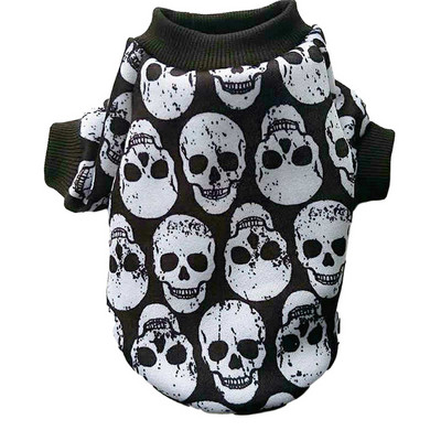 Oblečenie pre domáce zvieratá, vesta pre psov, bavlnený kabát pre psov, leto a jeseň, kreslená lebka, vesta pre psov, šteniatko, malé a stredné psy, oblečenie pre domáce zvieratá, veľkosť 2XS-5XL