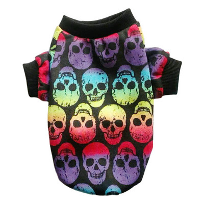 Oblečenie pre domáce zvieratá, vesta pre psov, bavlnený kabát pre psov, leto a jeseň, kreslená lebka, vesta pre psov, šteniatko, malé a stredné psy, oblečenie pre domáce zvieratá, veľkosť 2XS-5XL