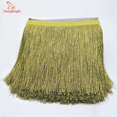 CHENGBRIGHT 1 Γιάρδες πλάτος 20 εκ. Ασημί δαντέλα με κρόσια Κόψιμο με φούντα για λάτιν φόρεμα Σκηνικά ρούχα Αξεσουάρ Δαντέλα κορδέλα