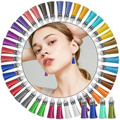 10/20db/tétel Ezüstsapkás bőr bojt kulcstartó Bojt barkács ékszerkészítéshez kulcstartó üregek és kézműves kellékek