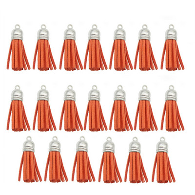 10/20db/tétel Ezüstsapkás bőr bojt kulcstartó Bojt barkács ékszerkészítéshez kulcstartó üregek és kézműves kellékek