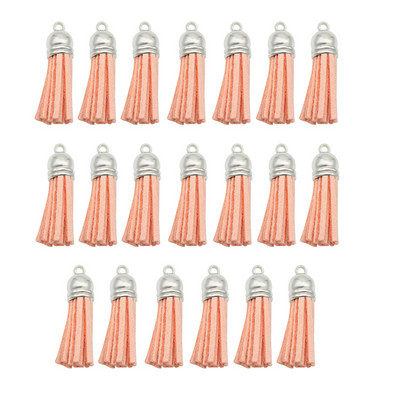 10/20db/tétel Ezüstsapkás bőr bojt kulcstartó Bojt barkács ékszerkészítéshez kulcstartó üregek és kézműves kellékek