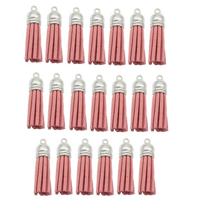 10/20db/tétel Ezüstsapkás bőr bojt kulcstartó Bojt barkács ékszerkészítéshez kulcstartó üregek és kézműves kellékek