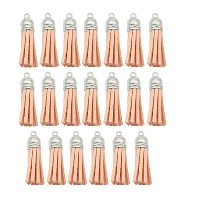 10/20db/tétel Ezüstsapkás bőr bojt kulcstartó Bojt barkács ékszerkészítéshez kulcstartó üregek és kézműves kellékek