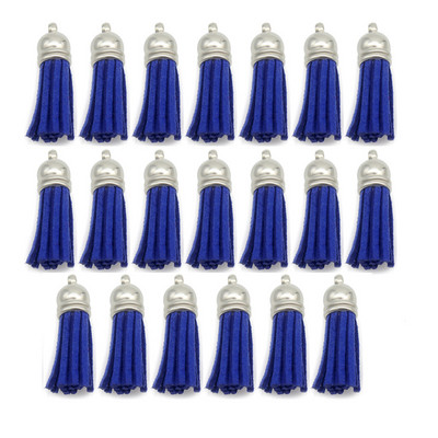 10/20db/tétel Ezüstsapkás bőr bojt kulcstartó Bojt barkács ékszerkészítéshez kulcstartó üregek és kézműves kellékek