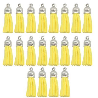 10/20db/tétel Ezüstsapkás bőr bojt kulcstartó Bojt barkács ékszerkészítéshez kulcstartó üregek és kézműves kellékek