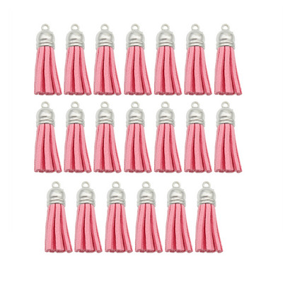 10/20db/tétel Ezüstsapkás bőr bojt kulcstartó Bojt barkács ékszerkészítéshez kulcstartó üregek és kézműves kellékek