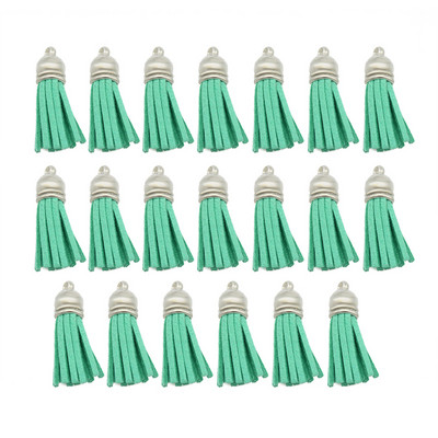 10/20db/tétel Ezüstsapkás bőr bojt kulcstartó Bojt barkács ékszerkészítéshez kulcstartó üregek és kézműves kellékek