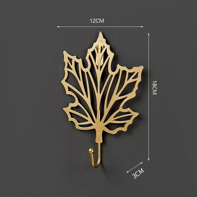 Retro auksinės formos lapų formos pakabinami kabliukai be smūgio Sieninė kabykla Pakabinama laikymo lentynėlė Rankšluosčiai Laikrodžio maišelis Raktas Lipnus namų apyvokos reikmenys