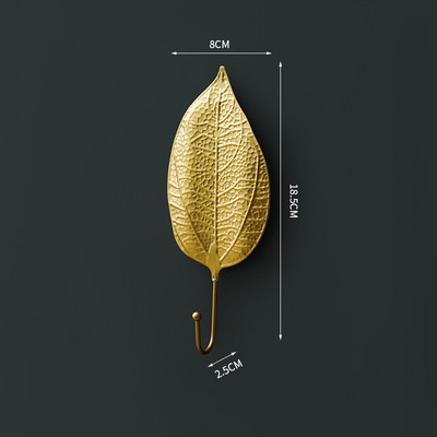 Retro auksinės formos lapų formos pakabinami kabliukai be smūgio Sieninė kabykla Pakabinama laikymo lentynėlė Rankšluosčiai Laikrodžio maišelis Raktas Lipnus namų apyvokos reikmenys