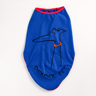 Apdrukāta vipeta vasaras suņa veste, elastīga, elpojoša itāļu kurtu suņa kažoks pret moskītu UV aizsardzība