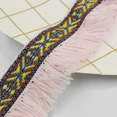 3m/παρτίδα έθνικ φούντα δαντέλα Περιθώριο κεφαλής Κουρτίνα ένδυσης Διακοσμητικό μαξιλάρι Κορδέλα χρωματιστή Ραπτική Εθνική Στολή 4cm