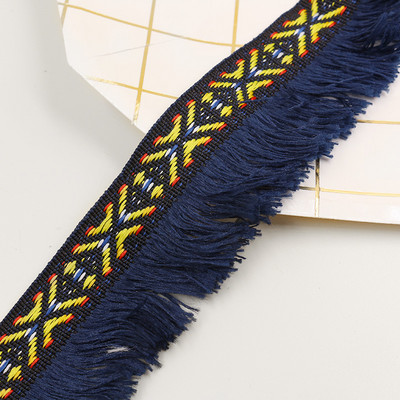 3m/παρτίδα έθνικ φούντα δαντέλα Περιθώριο κεφαλής Κουρτίνα ένδυσης Διακοσμητικό μαξιλάρι Κορδέλα χρωματιστή Ραπτική Εθνική Στολή 4cm