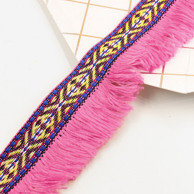 3m/παρτίδα έθνικ φούντα δαντέλα Περιθώριο κεφαλής Κουρτίνα ένδυσης Διακοσμητικό μαξιλάρι Κορδέλα χρωματιστή Ραπτική Εθνική Στολή 4cm