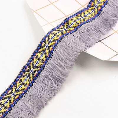 3m/παρτίδα έθνικ φούντα δαντέλα Περιθώριο κεφαλής Κουρτίνα ένδυσης Διακοσμητικό μαξιλάρι Κορδέλα χρωματιστή Ραπτική Εθνική Στολή 4cm