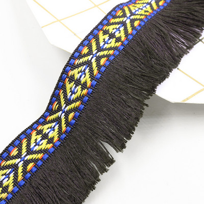 3m/παρτίδα έθνικ φούντα δαντέλα Περιθώριο κεφαλής Κουρτίνα ένδυσης Διακοσμητικό μαξιλάρι Κορδέλα χρωματιστή Ραπτική Εθνική Στολή 4cm