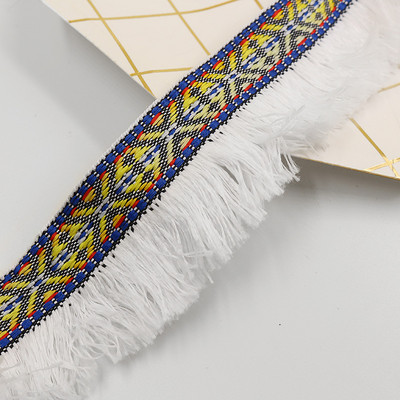 3m/παρτίδα έθνικ φούντα δαντέλα Περιθώριο κεφαλής Κουρτίνα ένδυσης Διακοσμητικό μαξιλάρι Κορδέλα χρωματιστή Ραπτική Εθνική Στολή 4cm