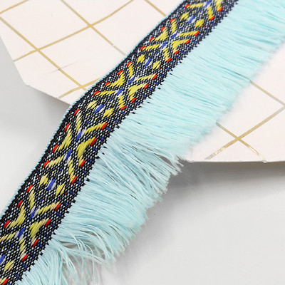 3m/παρτίδα έθνικ φούντα δαντέλα Περιθώριο κεφαλής Κουρτίνα ένδυσης Διακοσμητικό μαξιλάρι Κορδέλα χρωματιστή Ραπτική Εθνική Στολή 4cm