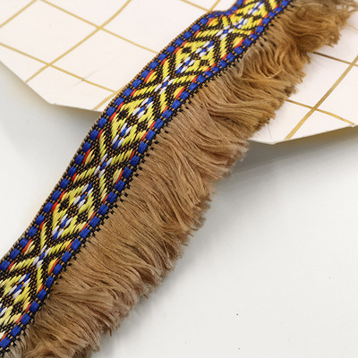 3m/παρτίδα έθνικ φούντα δαντέλα Περιθώριο κεφαλής Κουρτίνα ένδυσης Διακοσμητικό μαξιλάρι Κορδέλα χρωματιστή Ραπτική Εθνική Στολή 4cm