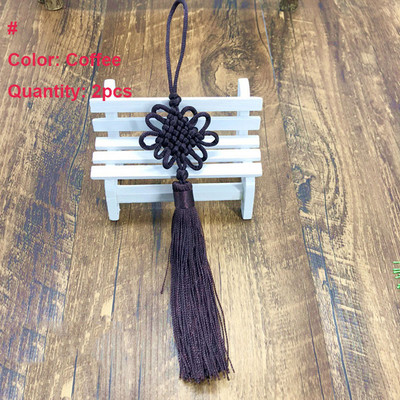 2 τμχ Φούντα Κρόσια Χειροποίητο Μεταξωτό Νήμα Κινέζικο Κόμπο Φούντα Κτυπήματα Φούντα λουλουδιών για DIY χειροτεχνική πόρτα αυτοκινήτου Χειροποίητη διακόσμηση σπιτιού