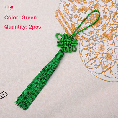 2 τμχ Φούντα Κρόσια Χειροποίητο Μεταξωτό Νήμα Κινέζικο Κόμπο Φούντα Κτυπήματα Φούντα λουλουδιών για DIY χειροτεχνική πόρτα αυτοκινήτου Χειροποίητη διακόσμηση σπιτιού